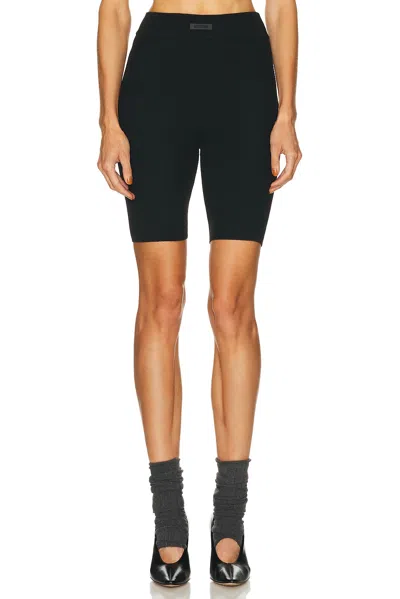 Essentials Soft Rib Biker Short In Black
