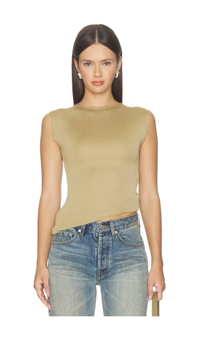 Essentials Soft Rib Fitted Tank Top In 沙丘色