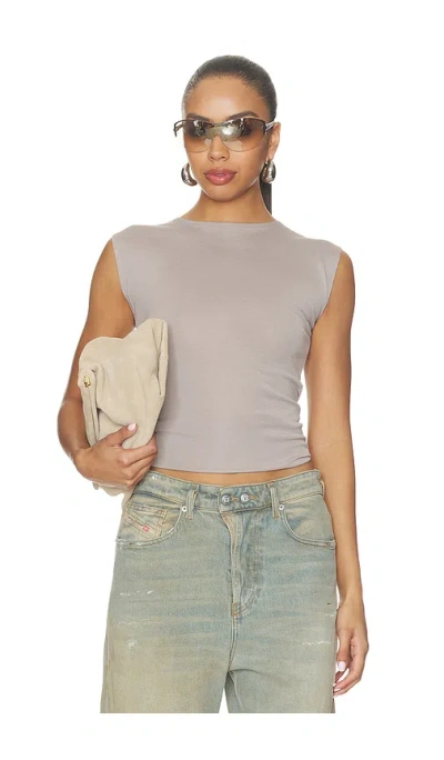 Essentials Soft Rib Fitted Tank Top In Seal