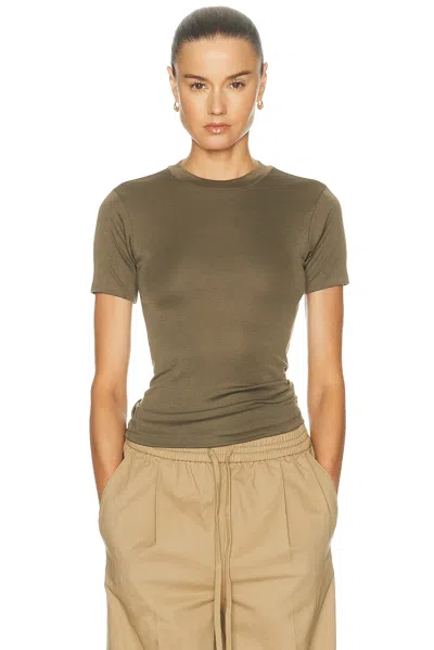 Essentials Soft Rib Fitted T-shirt In Green