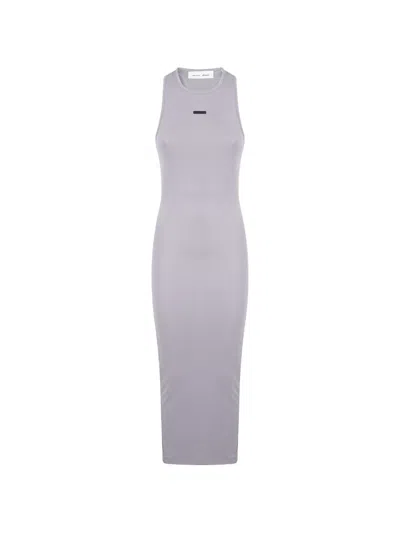 Essentials Soft Rib Racerback Dress In Gray