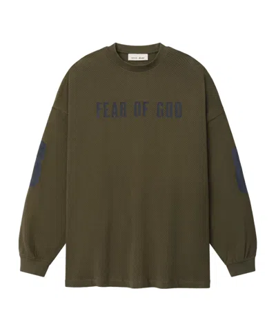 Essentials Sport Mesh Merch Long Sleeve Tee In Green