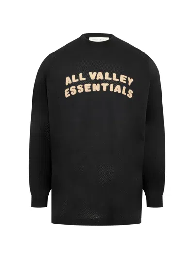 Essentials Sport Mesh Merch Long Sleeve T-shirt In Black