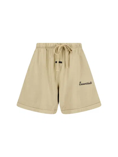 Essentials Sport Shorts Logo In Brown