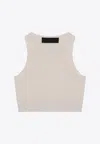 Essentials Waffle Tank Top In Cream
