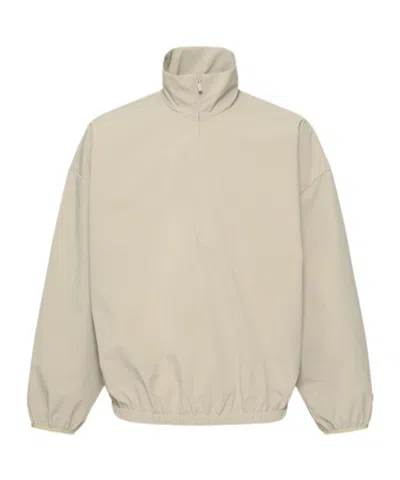 Essentials Sporty Nylon Half Zip Sweatshirt In Brown