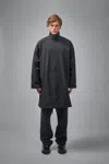 Essentials Long Nylon Jacket With Logo Patch. In Black