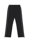 Essentials Sporty Nylon Relaxed Sweatpant With Piping In Black