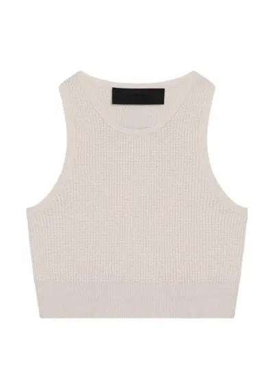 Essentials Sporty Waffle-knit Tank Top In Weiss
