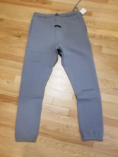 Pre-owned Essentials Ss20 Cement/pebble Fleece Sweatpants In Gray