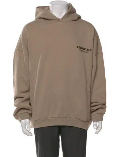 Pre-owned Essentials Ssense Exclusive Tan Graphic Print Hoodie In Neutral
