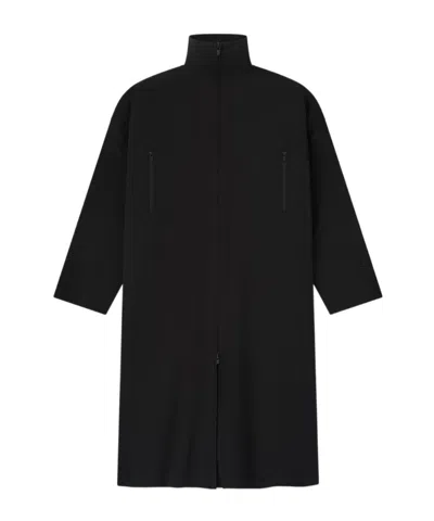 Essentials Stand-up Collar Trench Coat In Black