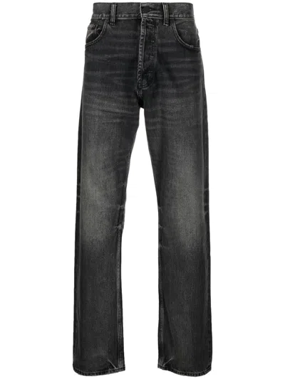Essentials Straight-leg Design Jeans In Black