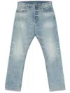 Essentials Faded Vintage Denim Trousers In Blue