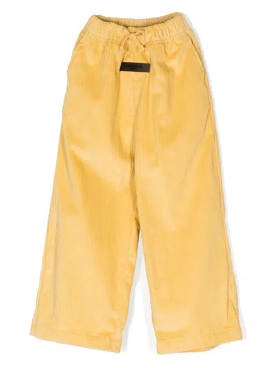 Essentials Kids' Straight-leg Corduroy Trousers In Yellow