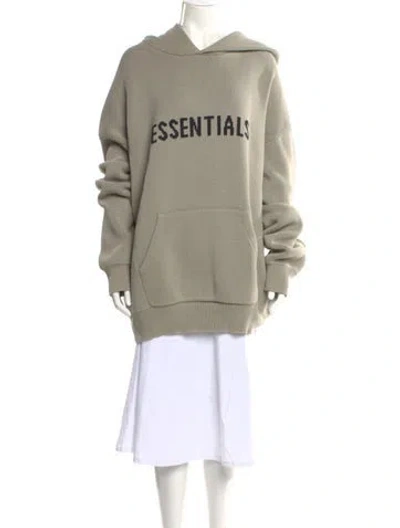 Pre-owned Essentials Striped Mock Neck Sweater In Gray