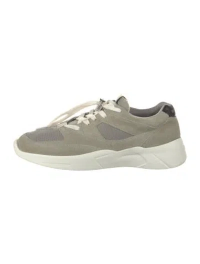 Pre-owned Essentials Suede Distressed Accents Sneakers In Green