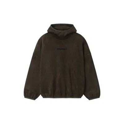 Essentials Suede Fleece Modern Hoodie In Brown
