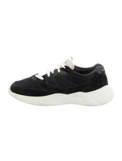 Pre-owned Essentials Suede Mesh Accents Athletic Sneakers In Black