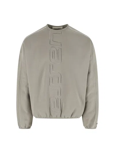 Essentials Active Trace Logo-embossed Sweatshirt In Gray