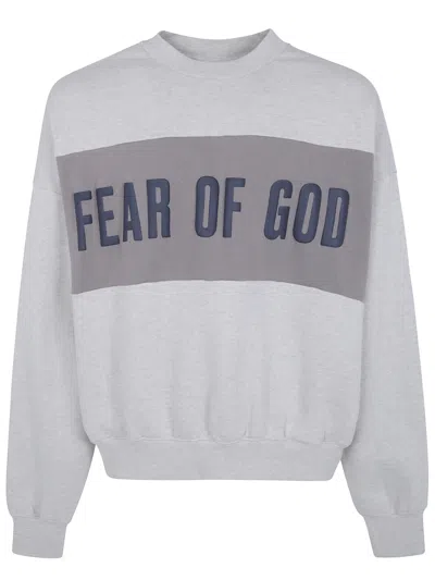 Essentials Sweatshirt Cropped Relaxed Panelled In Gray