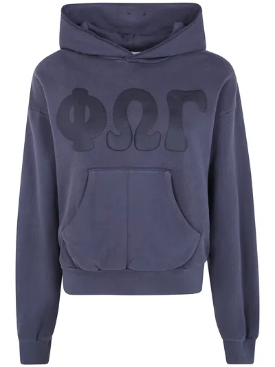 Essentials Sweatshirt Hooded "90`s Fleece Hoodie" In Blue