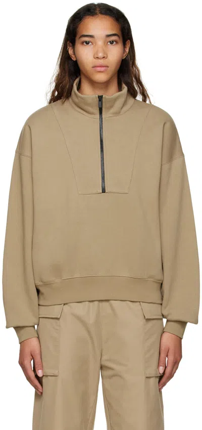Essentials Tan Cotton Sweatshirt In Oak