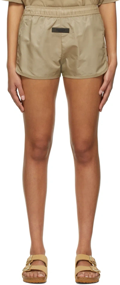 Essentials Tan Nylon Shorts In Oak