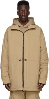 Essentials Tan Polyester Jacket In Oak