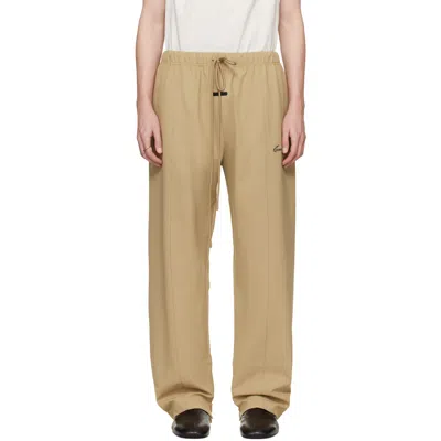 Essentials Tan Signature Track Pants In Burgundy