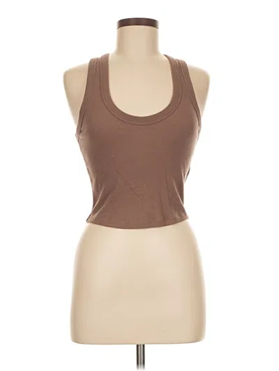Pre-owned Essentials Tank Top Brown Halter Neckline Tops