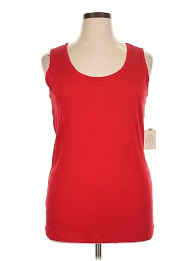 Essentials Tank Top Red Scoop Neck Tops
