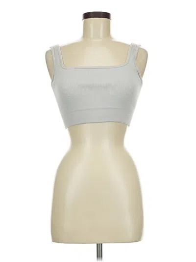 Pre-owned Essentials Tank Top Silver Strapless Neckline Tops