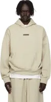 Essentials Beige Classic Fit Fleece Hoodie In Neutral