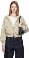 Essentials Taupe Classic Fit Zip-up Hoodie In Gray