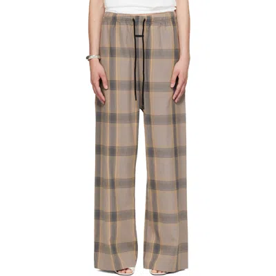 Essentials Taupe Flannel Lounge Pants In Brown