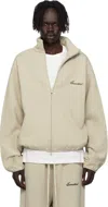 Essentials Taupe Modern Fit Fleece Track Jacket In Neutral