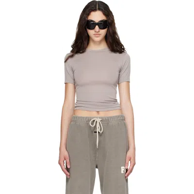 Essentials Taupe Soft Rib Fitted T-shirt In Purple
