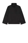 Essentials Textured Nylon Halfzip Pullover In Black
