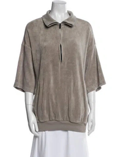 Pre-owned Essentials Three-quarter Sleeve Sweatshirt In Gray