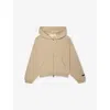 Essentials Logo-print Long-sleeve Cotton-jersey Hoody 2-12 Years Timber In Brown