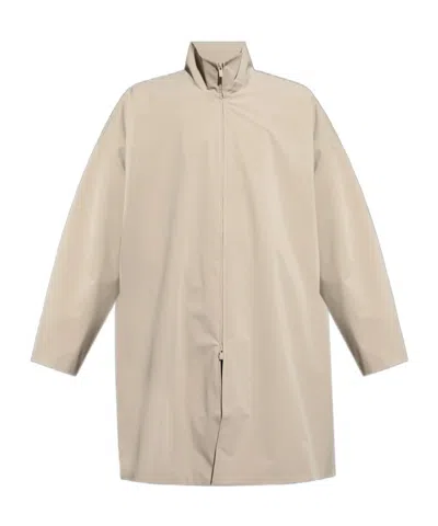 ESSENTIALS TIMBER ZIP-FRONT COAT