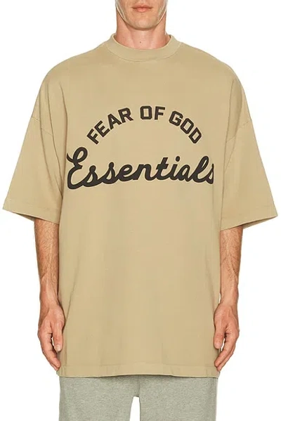 Essentials Mens Fear Of God  Training 90's Logo-embroidered Cotton-jersey T-shirt In Nude