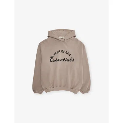 Essentials Kids' Training 90s Logo-print Cotton Hoody 2 In Brown