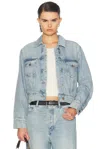 Essentials Long-sleeved Denim Jacket In Blue