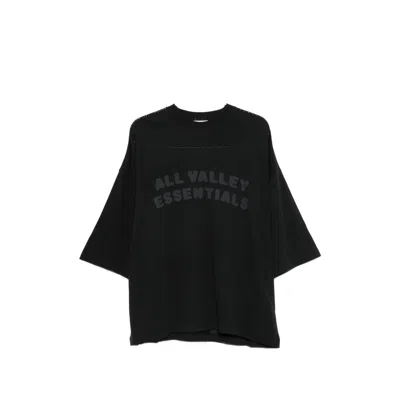 Essentials Logo-print Mesh T-shirt In Black