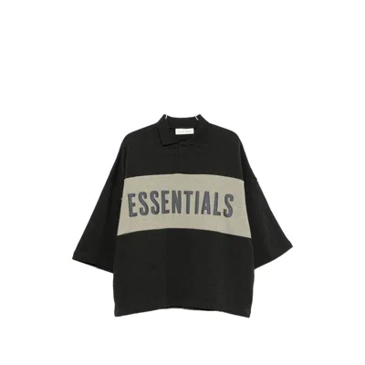 Essentials Logo-print Polo-shirt In Black