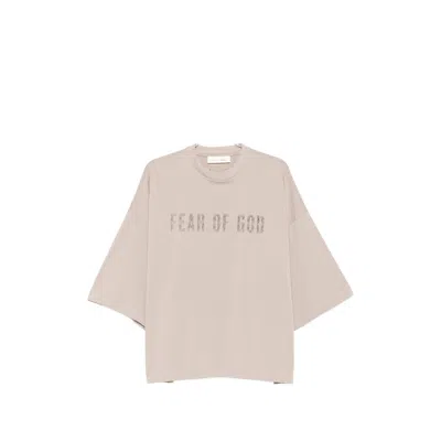 Essentials Logo-print Drop-shoulder T-shirt In Pink