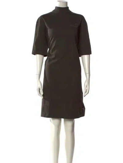 Pre-owned Essentials Turtleneck Knee-length Dress In Brown