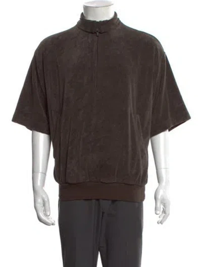 Pre-owned Essentials Turtleneck Three-quarter Sleeve Pullover In Brown